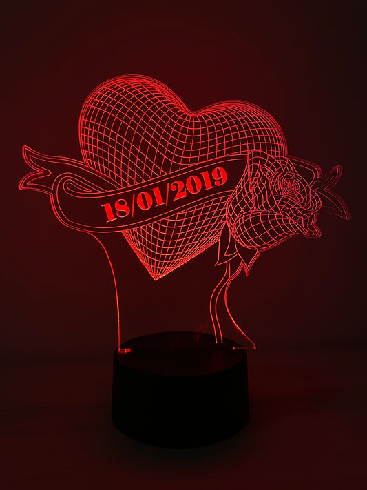 Lampada Led | CUORE CON DATA | Amore