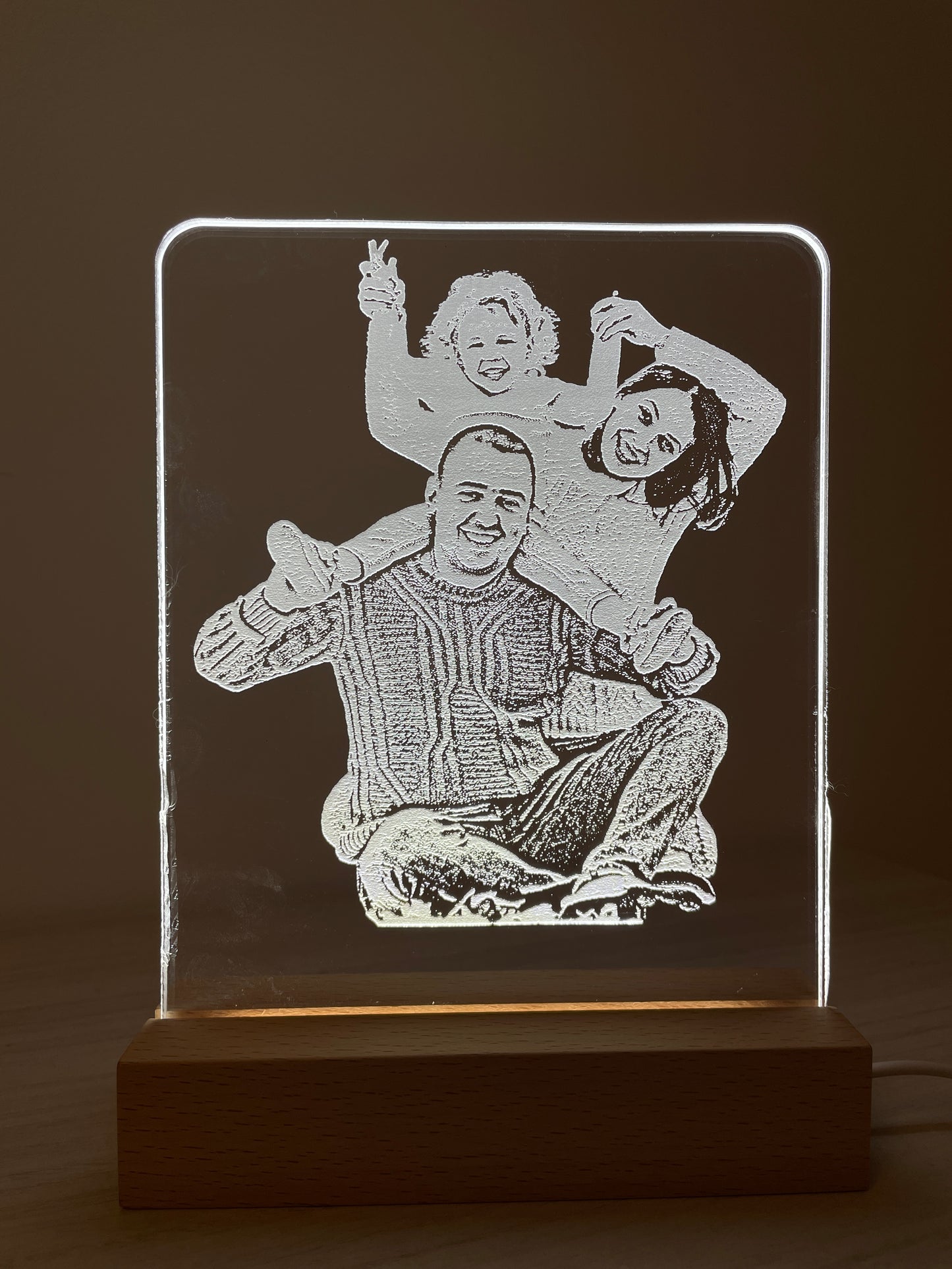 Lampada led personalizzata con la tua immagine e testo
